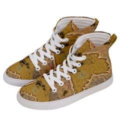 Vintage Map Of The World Continent Women s Hi-top Skate Sneakers by Proyonanggan