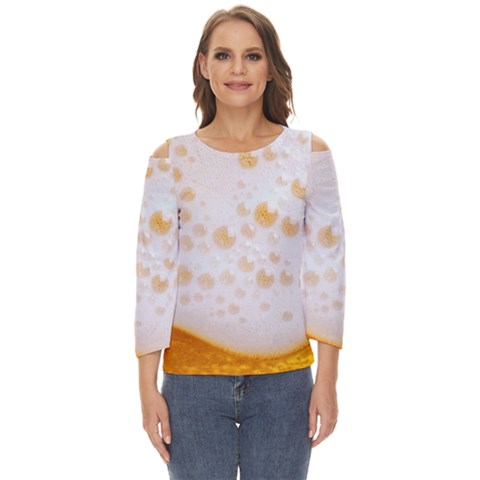 Beer Foam Texture Macro Liquid Bubble Cut Out Wide Sleeve Top by Cemarart