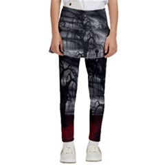 Grave Yard Dark Fantasy Trees Kids  Skirted Pants by Cemarart