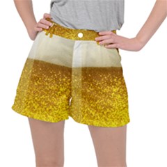 Light Beer Texture Foam Drink In A Glass Women s Ripstop Shorts by Cemarart