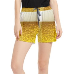 Light Beer Texture Foam Drink In A Glass Women s Runner Shorts by Cemarart