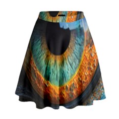 Eye Bird Feathers Vibrant High Waist Skirt by Hannah976