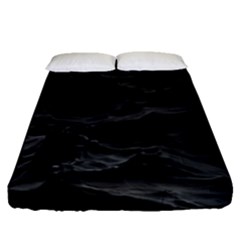 Black Sea Minimalist Dark Aesthetics Vaporwave Fitted Sheet (queen Size) by Cemarart