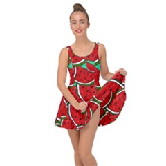 Summer Watermelon Fruit Inside Out Casual Dress by Cemarart