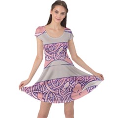 Ramen Kawaii Aesthetic Pink Cap Sleeve Dress by Cemarart