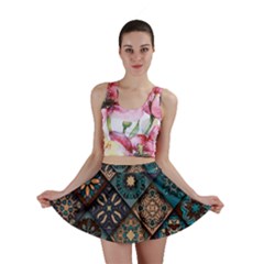 Flower Texture Background Colorful Pattern Mini Skirt by Cemarart