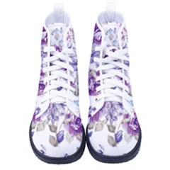 Flower-floral-design-paper-pattern-purple-watercolor-flowers-vector-material-90d2d381fc90ea7e9bf8355 Kid s High-top Canvas Sneakers by saad11