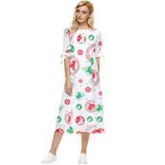 Christmas-texture-mapping-pattern-christmas-pattern-1bb24435f024a2a0b338c323e4cb4c29 Bow Sleeve Chiffon Midi Dress by saad11