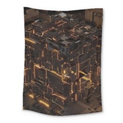 Cube Forma Glow 3d Volume Medium Tapestry by Bedest