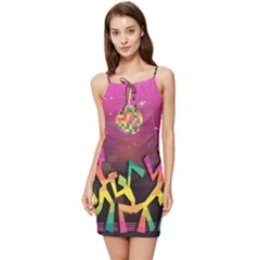 Dancing Colorful Disco Summer Tie Front Dress by Bajindul