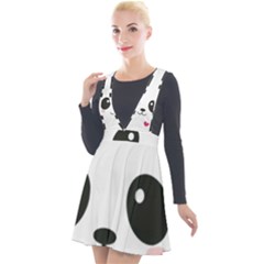 Cute Panda Love Animal Plunge Pinafore Velour Dress by Ndabl3x