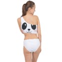 Cute Panda Love Animal Spliced Up Bikini Top  View2