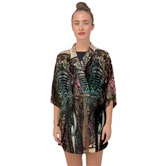 Tribal Elephant Half Sleeve Chiffon Kimono by Ndabl3x