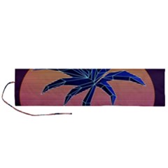 Abstract 3d Art Holiday Island Palm Tree Pink Purple Summer Sunset Water Roll Up Canvas Pencil Holder (l) by Cemarart