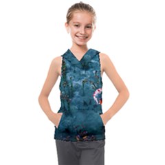 Fish Koi Carp Kids  Sleeveless Hoodie by Cemarart