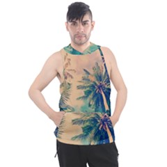 Palm Trees Beauty Nature Clouds Summer Men s Sleeveless Hoodie by Cemarart