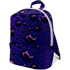 Purple Waterdrops Water Drops Zip Up Backpack by Cemarart