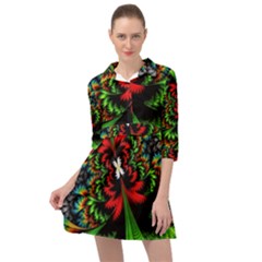 Kaleidoscopic Tropic Mini Skater Shirt Dress by Grandong