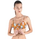 Cute Penguin Funny Pattern Tie Up Cut Bikini Top View1