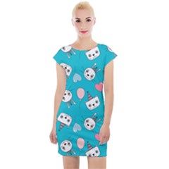 Cat Bunny Cap Sleeve Bodycon Dress by Grandong