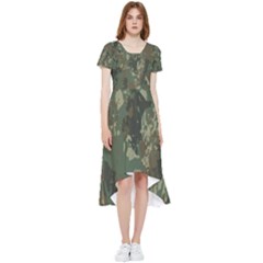 Camouflage Splatters Background High Low Boho Dress by Grandong