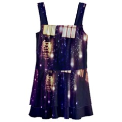 Tardis Regeneration Art Doctor Who Paint Purple Sci Fi Space Star Time Machine Kids  Layered Skirt Swimsuit by Cemarart