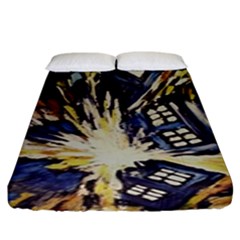 Tardis Doctor Who Pattern Fitted Sheet (king Size) by Cemarart