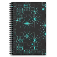 Space Time Abstract Pattern Alien Dark Green Pattern 5 5  X 8 5  Notebook by Cemarart