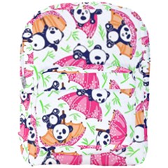 Panda Umbrella Pattern Full Print Backpack by Cemarart