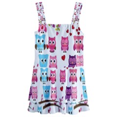 Owl Pattern Kids  Layered Skirt Swimsuit by Cemarart