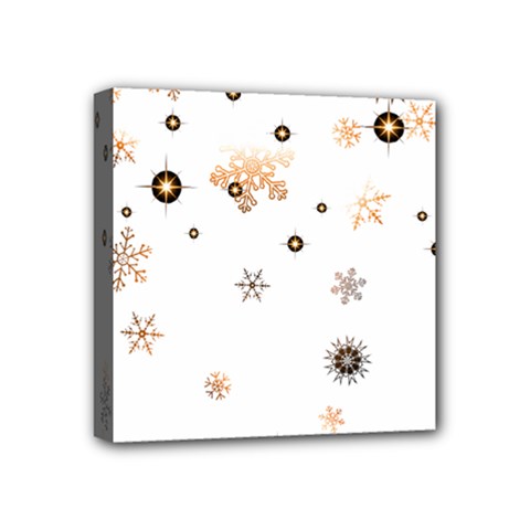 Golden-snowflake Mini Canvas 4  X 4  (stretched) by saad11