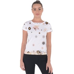 Golden-snowflake Short Sleeve Sports Top  by saad11