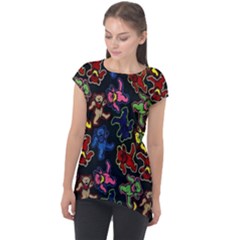 Dead Head Deadhead Grateful Dead Cap Sleeve High Low Top by Cemarart