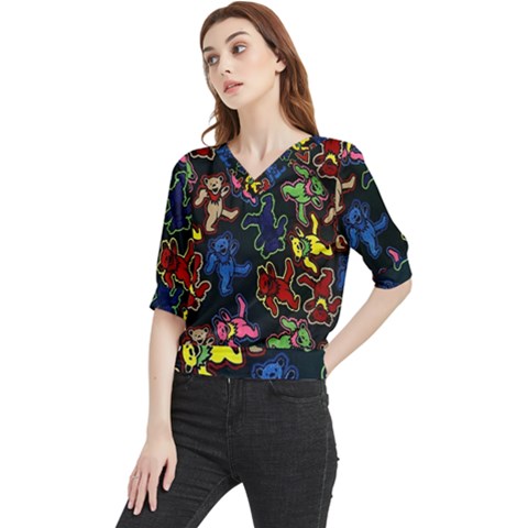 Dead Head Deadhead Grateful Dead Quarter Sleeve Blouse by Cemarart