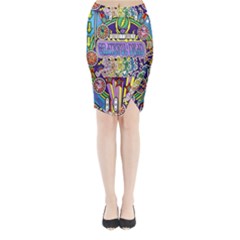 Grateful Dead Midi Wrap Pencil Skirt by Cemarart