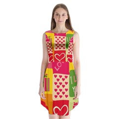 I Love You Doodle Sleeveless Chiffon Dress   by Cemarart