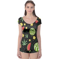 Watermelon Doodle Pattern Boyleg Leotard  by Cemarart