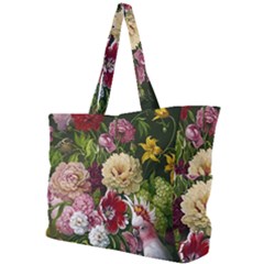 Parrot Painting Flower Art Simple Shoulder Bag by Cemarart