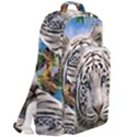 White Tiger Peacock Animal Fantasy Water Summer Double Compartment Backpack View2