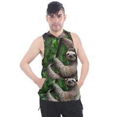 Sloth In Jungle Art Animal Fantasy Men s Sleeveless Hoodie by Cemarart