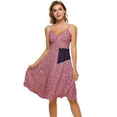 Abstract, Edge Style, Pink, Purple, Sleeveless Tie Front Chiffon Dress by nateshop
