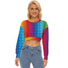 Rainbow Beautiful Seamless Pattern Lightweight Long Sleeve Sweatshirt by Cemarart