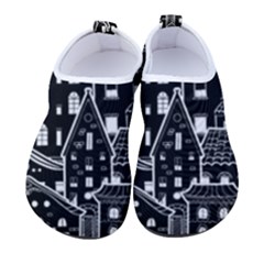 Dark Seamless Pattern With Houses Doodle House Monochrome Kids  Sock-style Water Shoes by Cemarart