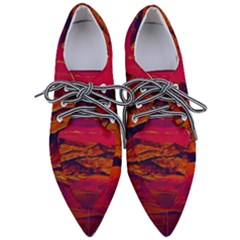 Time Wind Polishpattern Architecture Building City Cityscape Nature Pop-art Pop Surrealism  Retrowave Pointed Oxford Shoes by Cemarart