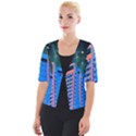 Fantasy City Architecture Building Cityscape Cropped Button Cardigan View1