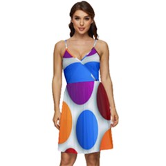 Abstract Dots Colorful V-neck Pocket Summer Dress  by nateshop