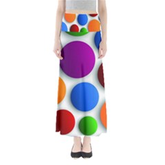 Abstract Dots Colorful Full Length Maxi Skirt by nateshop