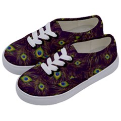 Feathers, Peacock, Patterns, Colorful Kids  Classic Low Top Sneakers by nateshop
