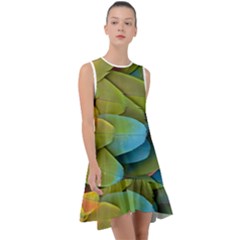 Parrot Feathers Texture Feathers Backgrounds Frill Swing Dress by nateshop