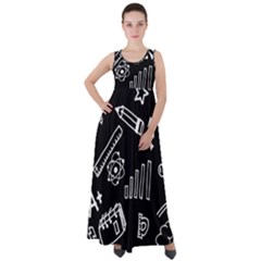 Knowledge Drawing Education Science Empire Waist Velour Maxi Dress by Proyonanggan